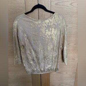 Women's Magaschoni Gold Cotton/Cashmere Sweater - Size S